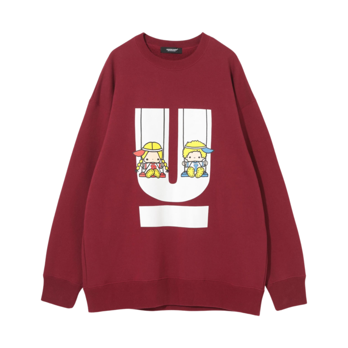 UC2D8804-3 Undercover x Sanrio UC2D8804-3 Patty & Jimmy Cotton Big Brushed Sweatshirt Pullover Bordeaux