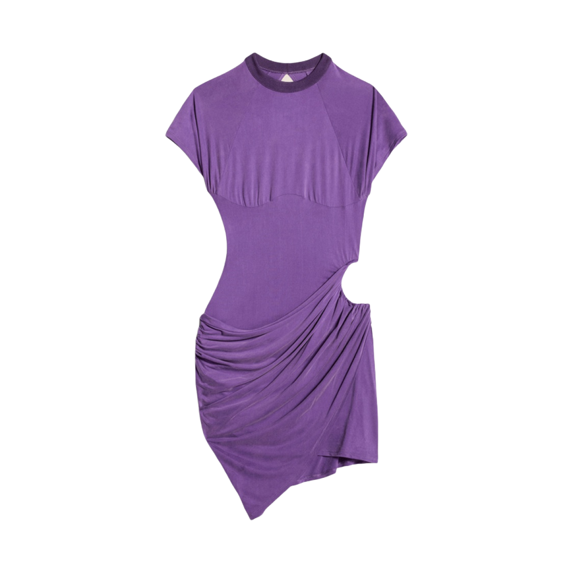 (W) 자크뮈스 라 로브 에스펠로 코트 드레이프 컷아웃 미니 드레스 퍼플((W) Jacquemus La Robe Espelho Court Draped Cut-Out Mini Dress Purple) - 1