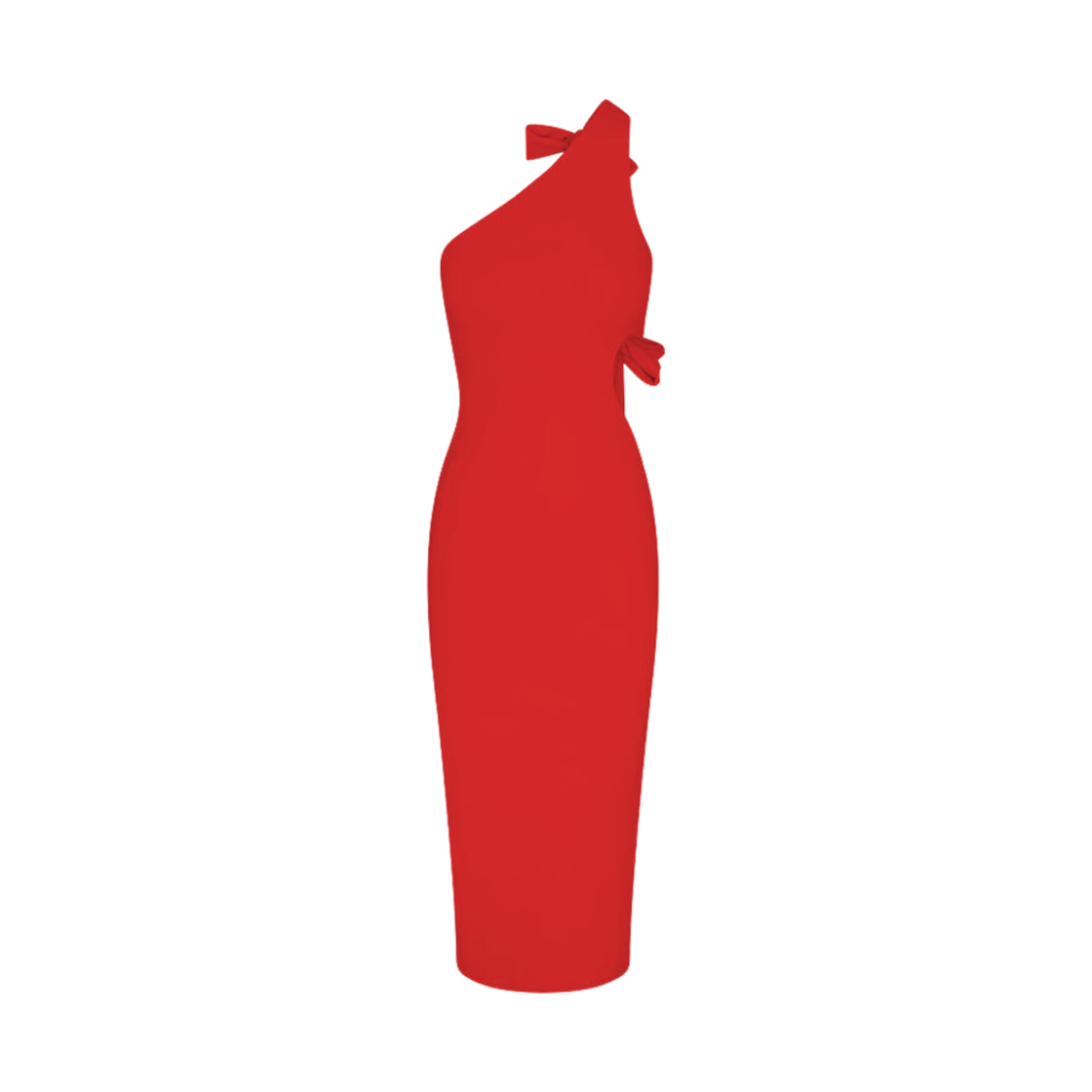 (W) 카이 스무스 스트레치 원 숄더 미디 드레스 체리((W) Khy Smooth Stretch One Shoulder Midi Dress Cherry)