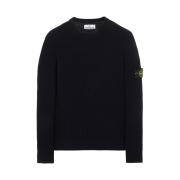 Stone Island 553C2 Full Rib Wool Crewneck Knit Black - 22FW