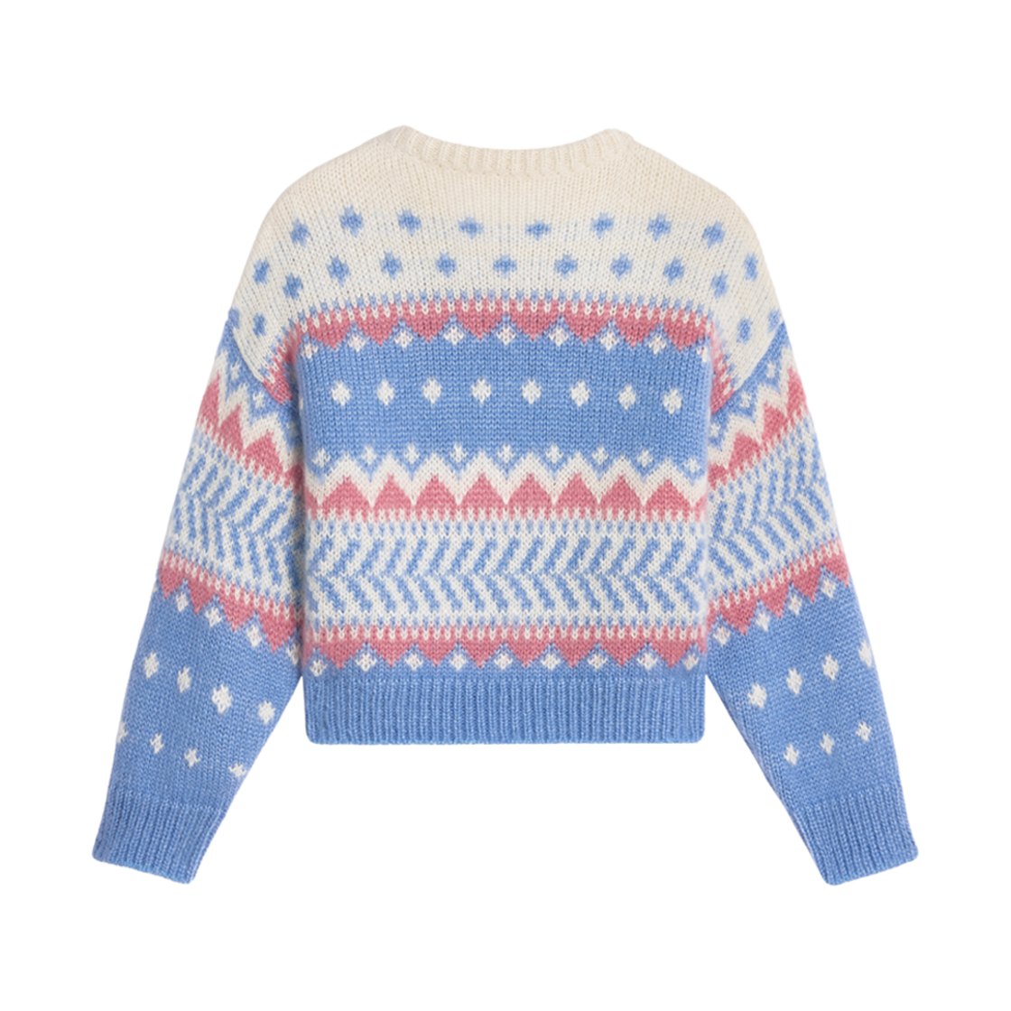 (W) 셀린느 크루넥 넥스웨터 페어 아일 모헤어 실크 라이트 블루((W) Celine Crew Necksweater in Fair Isle Mohair Silk Light Blue) - 2