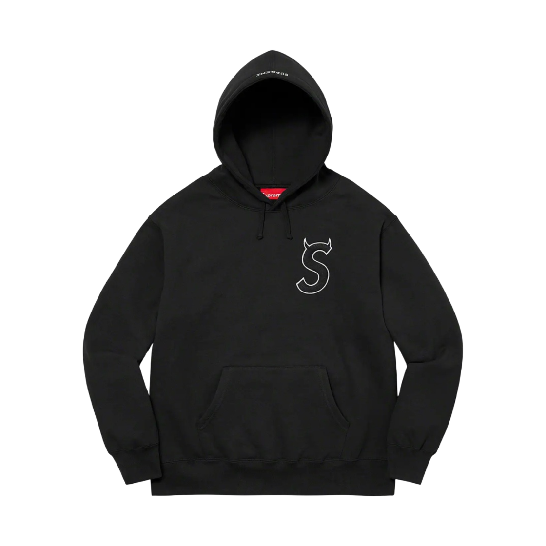 슈프림 S 로고 후드 스웨트셔츠 블랙 - 22FW