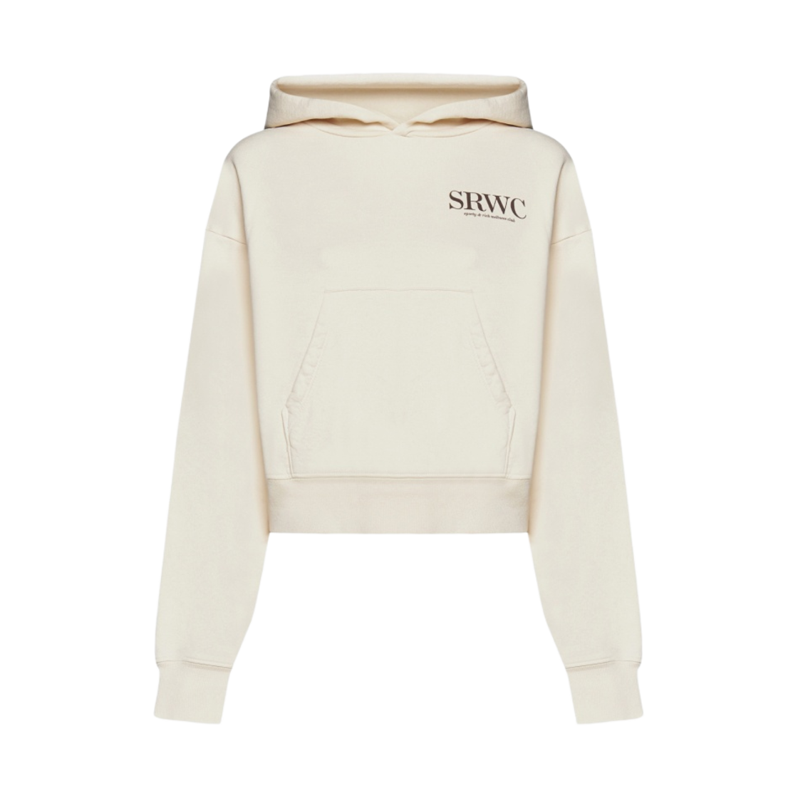 (W) 스포티 앤 리치 어퍼 이스트 사이드 코튼 크롭 후드 크림((W) Sporty & Rich Upper East Side Cotton Cropped Hoodie Cream)