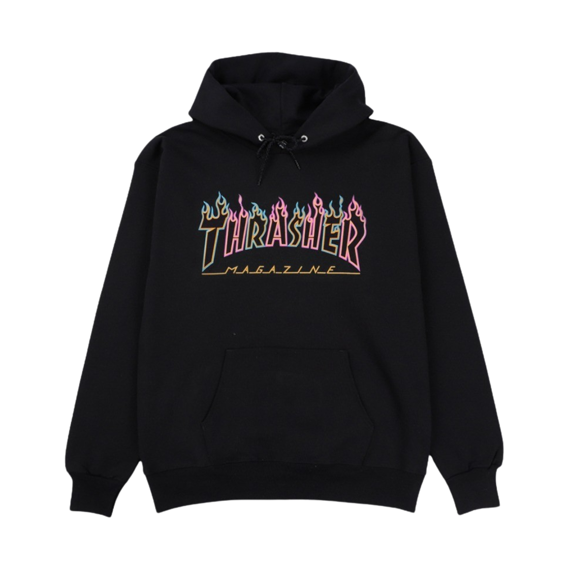 트레셔 더블 플레임 네온 후드 블랙(Thrasher Double Flame Neon Hood Black) - 1
