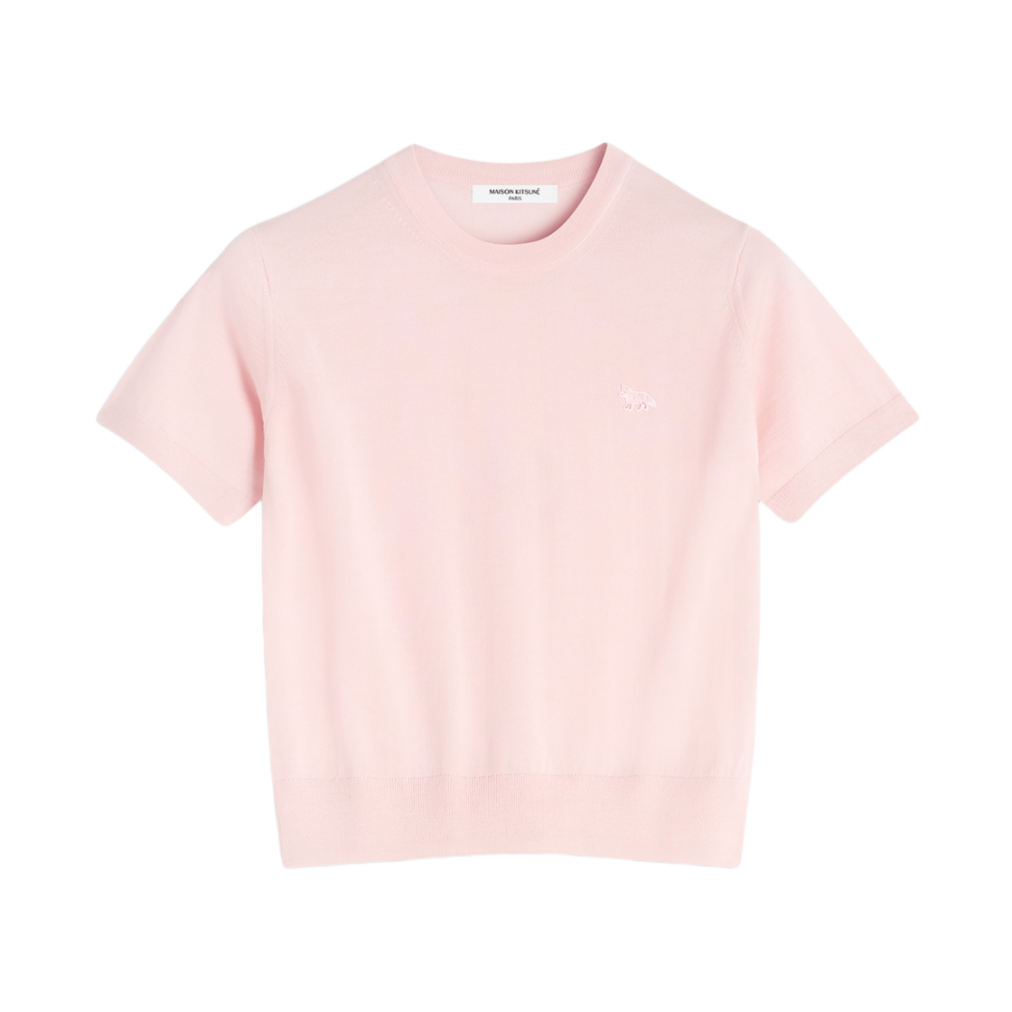 OW00807KT1036-0140 (W) Maison Kitsune Baby Fox Patch Regular Short Sleeves Jumper Rosewater