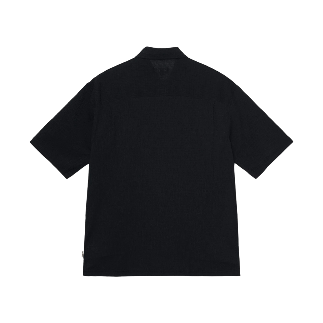 1110324 Stussy Boxy Flat Hem Crinkled Shirt Black - #2