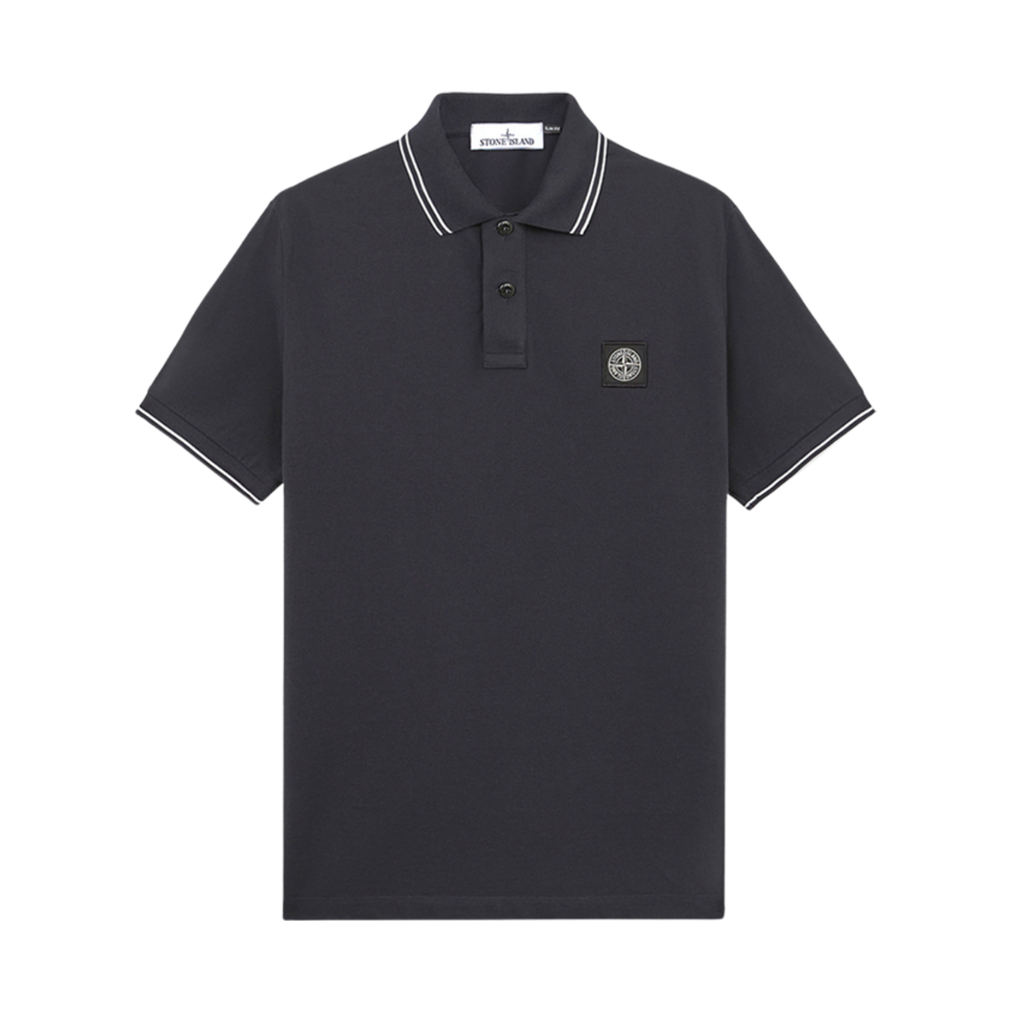 스톤 아일랜드 2SC18 스트레치 오가닉 코튼 피케 슬림 핏 숏슬리브 폴로 셔츠 네이비 블루 - 24FW(Stone Island 2SC18 Stretch Organic Cotton Pique Slim Fit S/S Polo Shirt Navy Blue - 24FW)