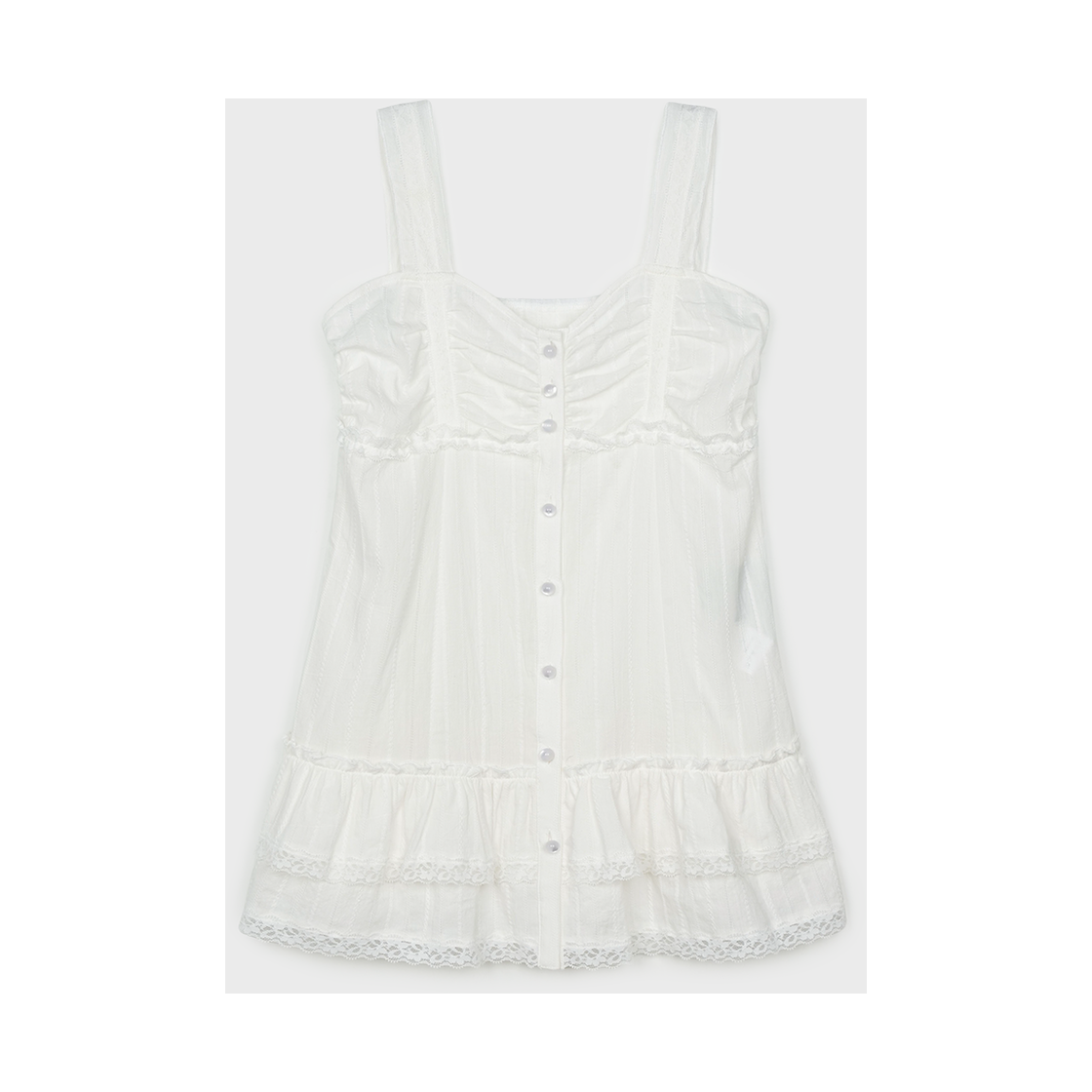 그린버터 레이스 클리어 볼 슬리브리스 아이보리