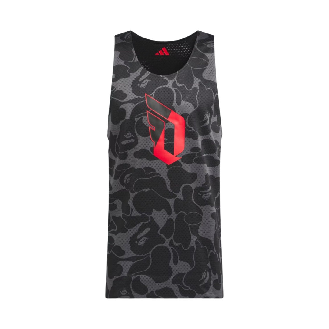 아디다스 x 베이프 데임 9 리버시블 베스킷볼 저지 카본 - US 사이즈(Adidas x BAPE Dame 9 Reversible Basketball Jersey Carbon - US Sizing)