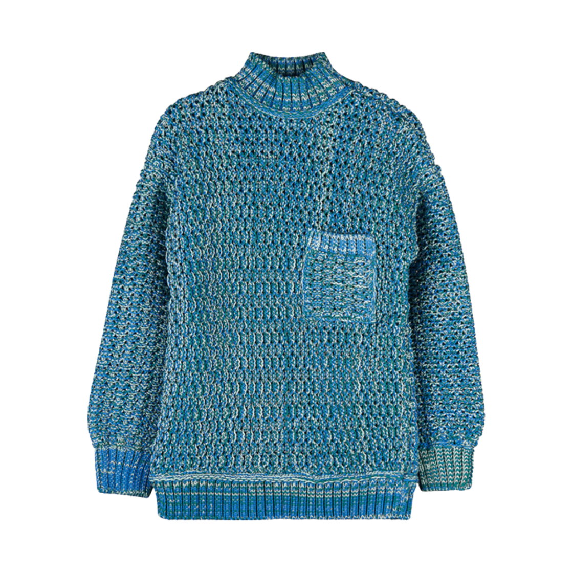 BMHA009S22KNI0014300 Ambush Jacquard Turtleneck Knit Blue