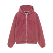 Stussy Faded Graphic Zip Hoodie Burgundy