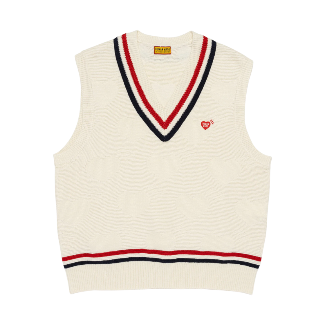 HM29CS006 Human Made Heart Knit Vest White