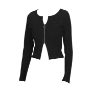 (W) Nike NSW Chill Knit Slim Full-Zip Ribbed Cardigan Black - Asia
