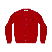 Play Comme des Garcons Double Heart Cardigan Red