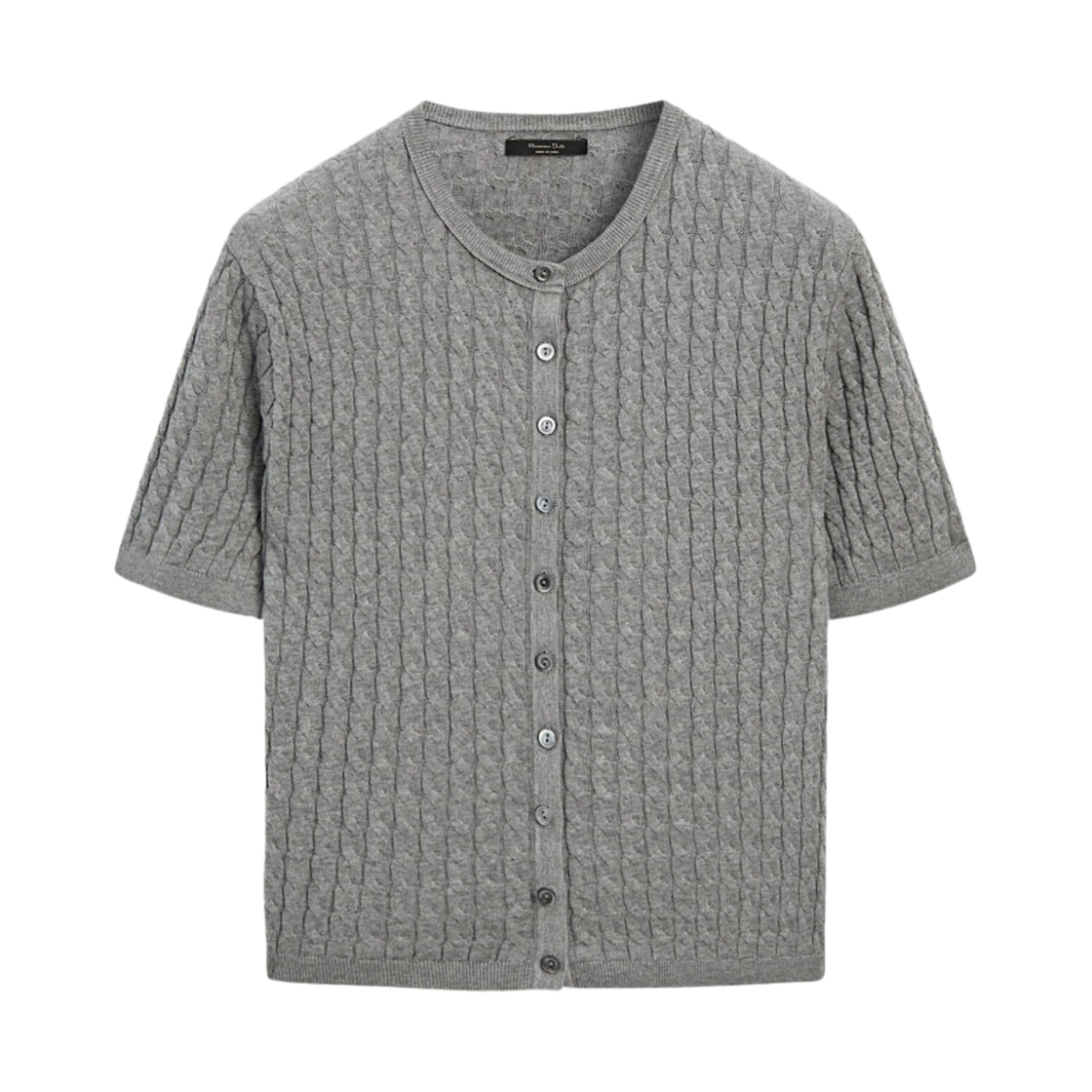 마시모두띠 숏슬리브 케이블 니트 가디건 그레이(Massimo Dutti Short Sleeve Cable Knit Cardigan Grey)