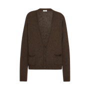 The Row Howser Cardigan in Silk and Mohair Brown Melange