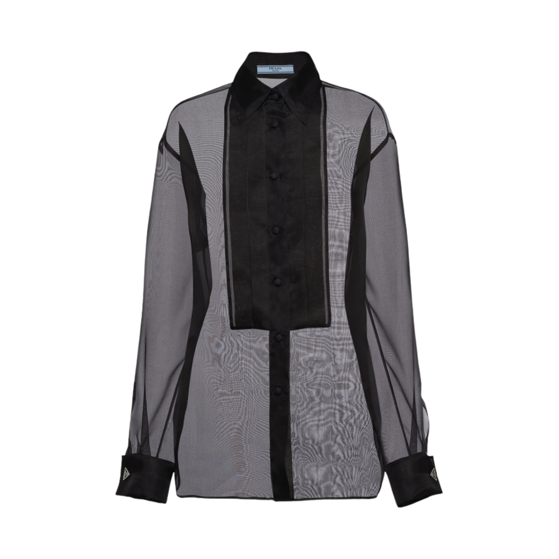 (W) 프라다 오간자 셔츠 블랙((W) Prada Organza Shirt Black) - 1