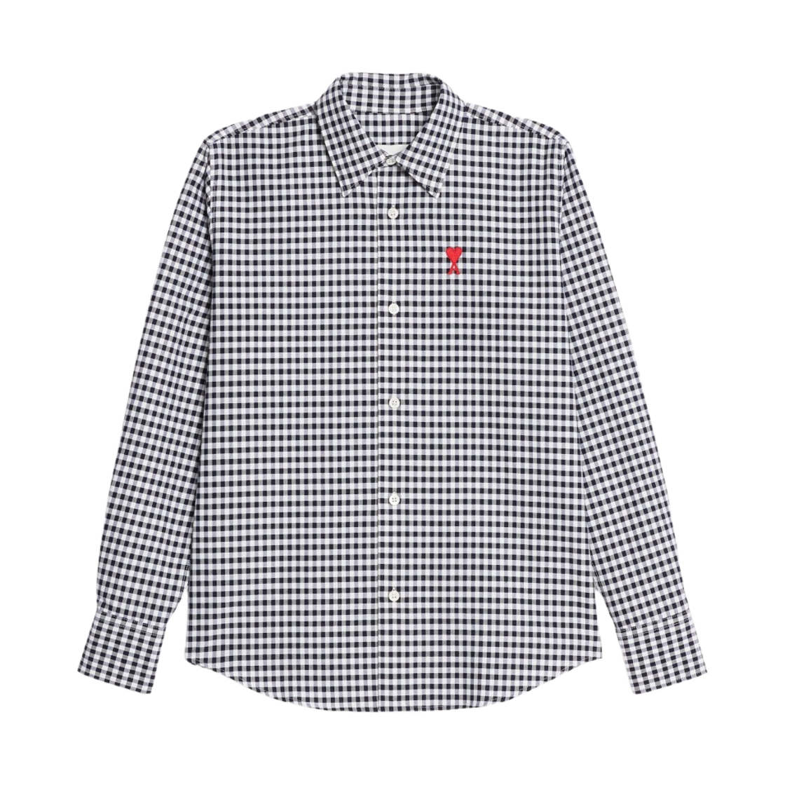 (W) 아미 하트 로고 셔츠 노틱 블루 내츄럴 화이트((W) AMI de Coeur Shirt Nautic Blue Natural White) - 1