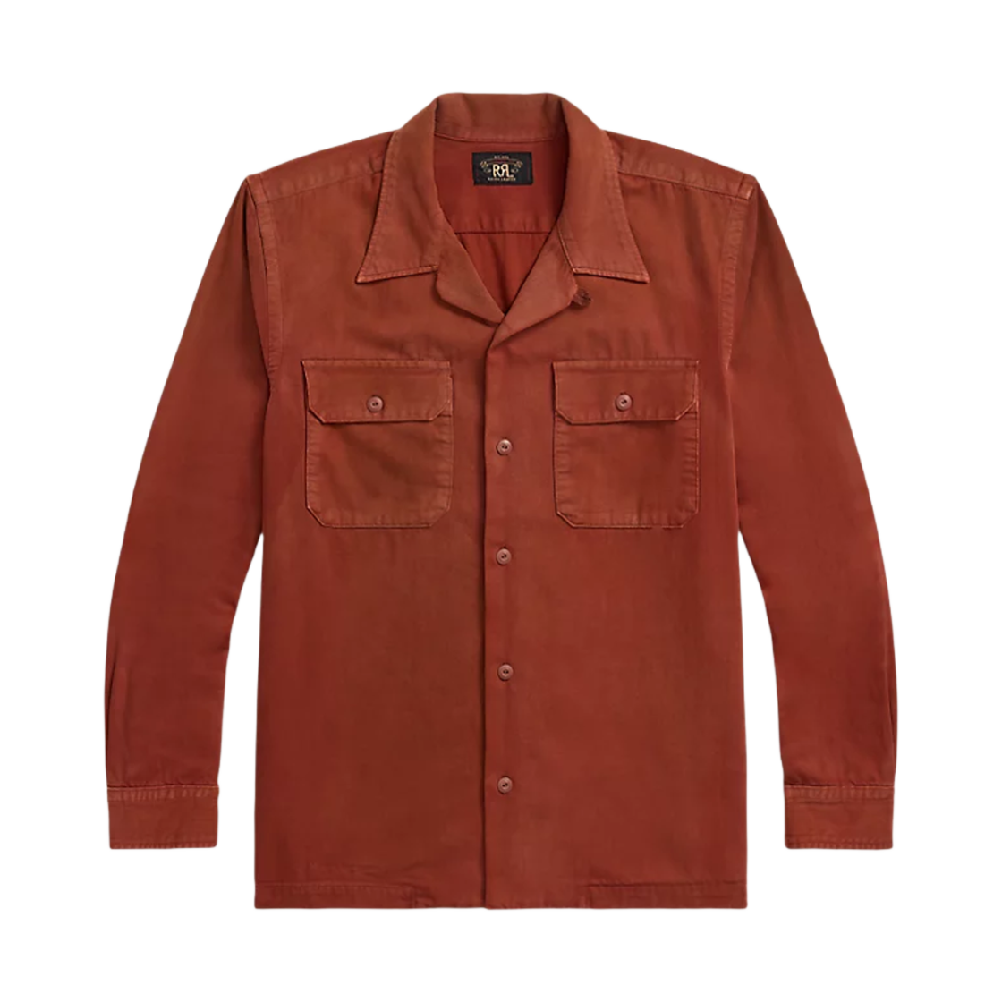 더블알엘 가먼트 다이드 트윌 캠프 셔츠 브릭(Double RL Garment Dyed Twill Camp Shirt Brick) - 1