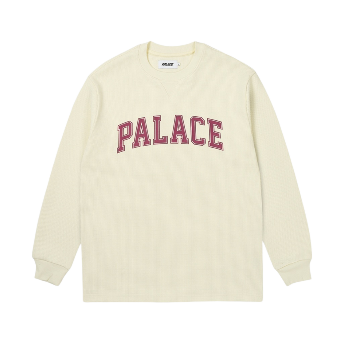 - Palace Waffle Longsleeve Soft White - 24SS