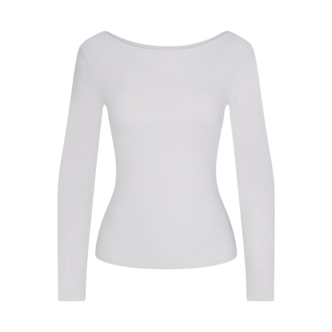 - (W) Khy Smooth Stretch Boat Neck Long Sleeve Light Grey