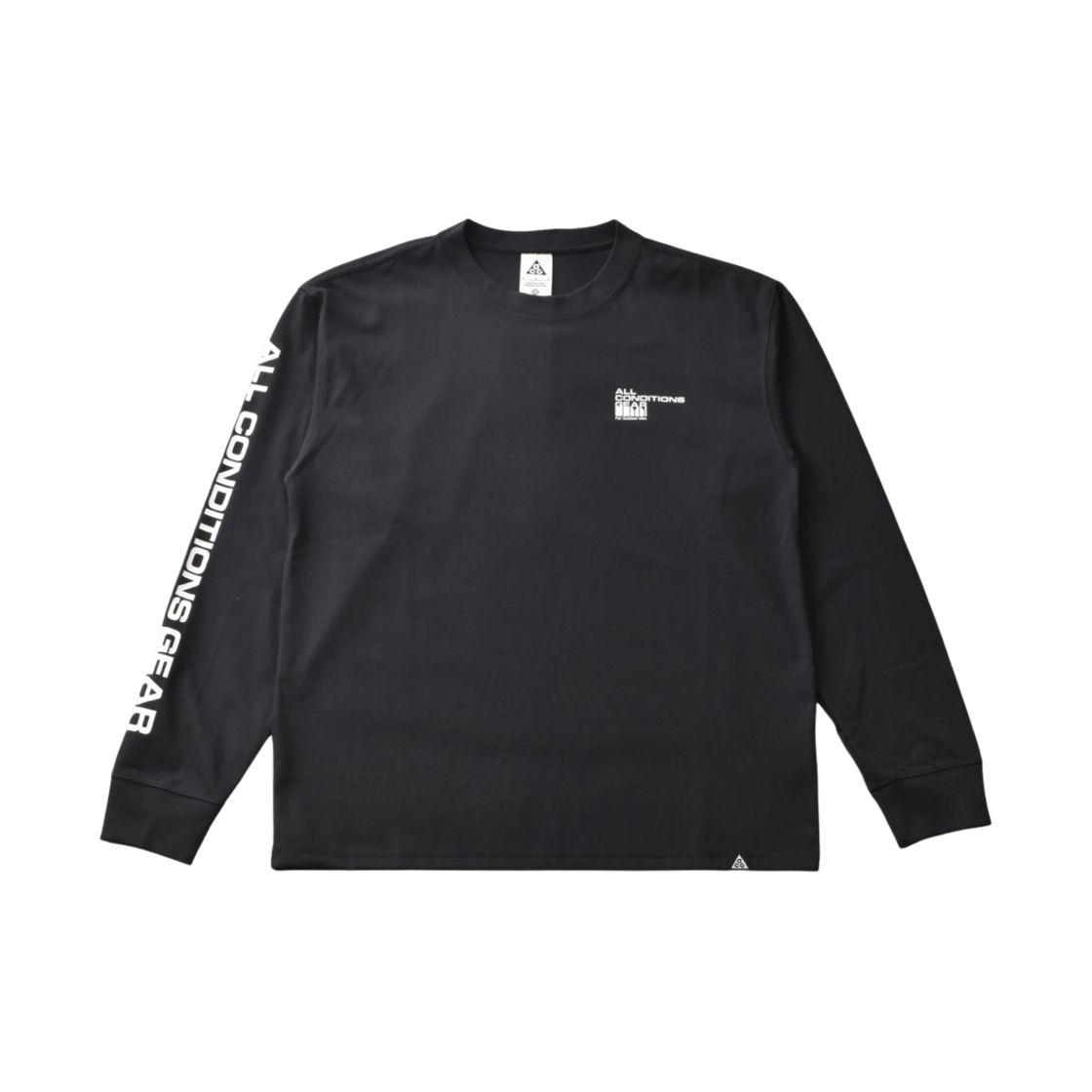 나이키 NRG ACG 마운틴 후드 롱슬리브 티셔츠 블랙 - 아시아(Nike NRG ACG Mountain Hood Long Sleeve T-Shirt Black - Asia)