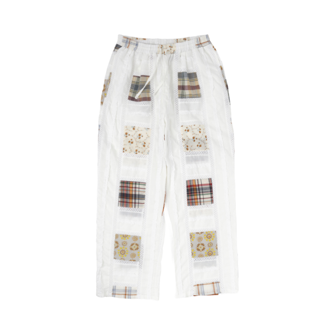 SNCT24FBO005WH SUNNECT Madras Pajama Pants White