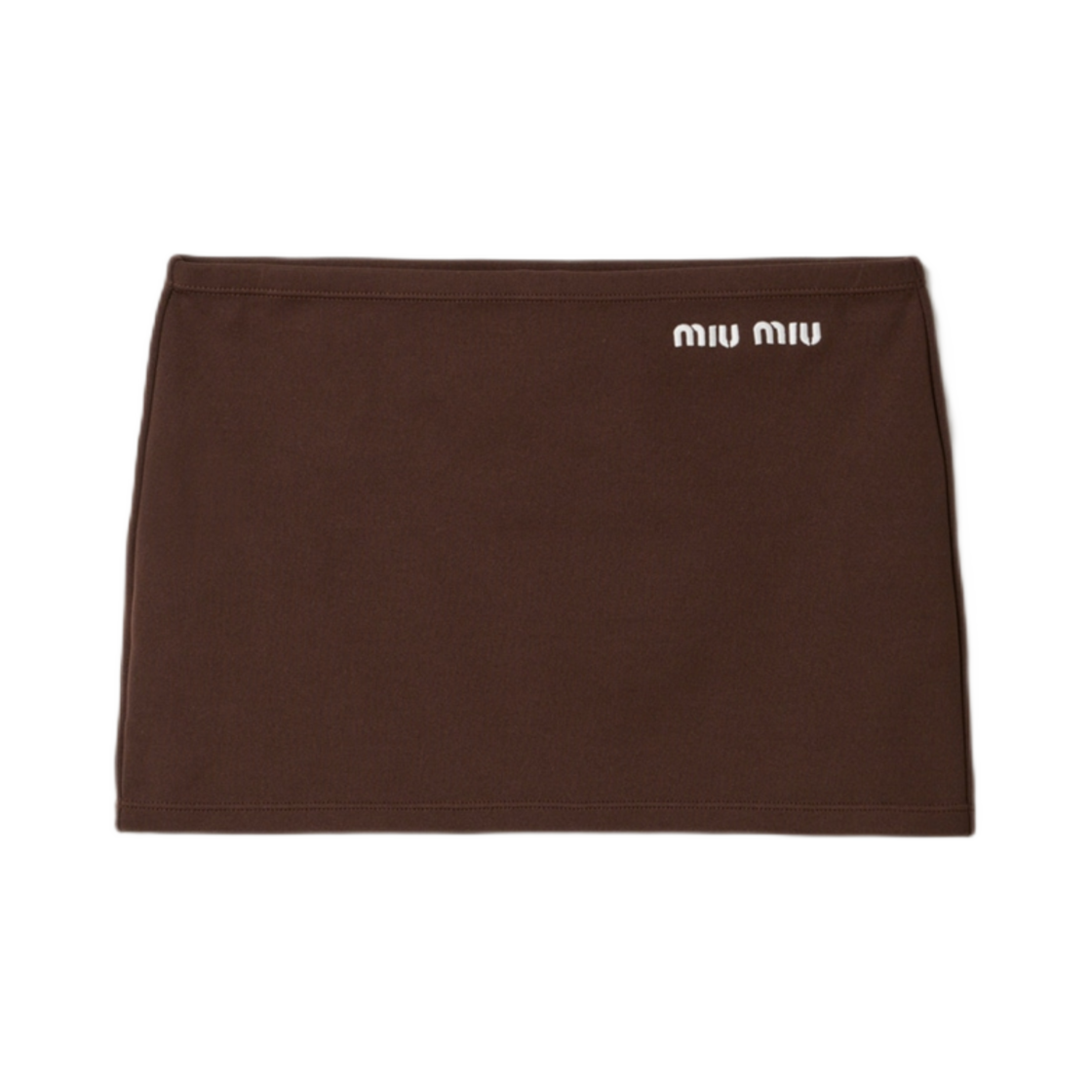 MMG505-14SJ-F0324 Miu Miu Technical Yarn Mini Skirt Cocoa Brown