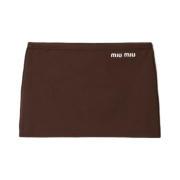 Miu Miu Technical Yarn Mini Skirt Cocoa Brown
