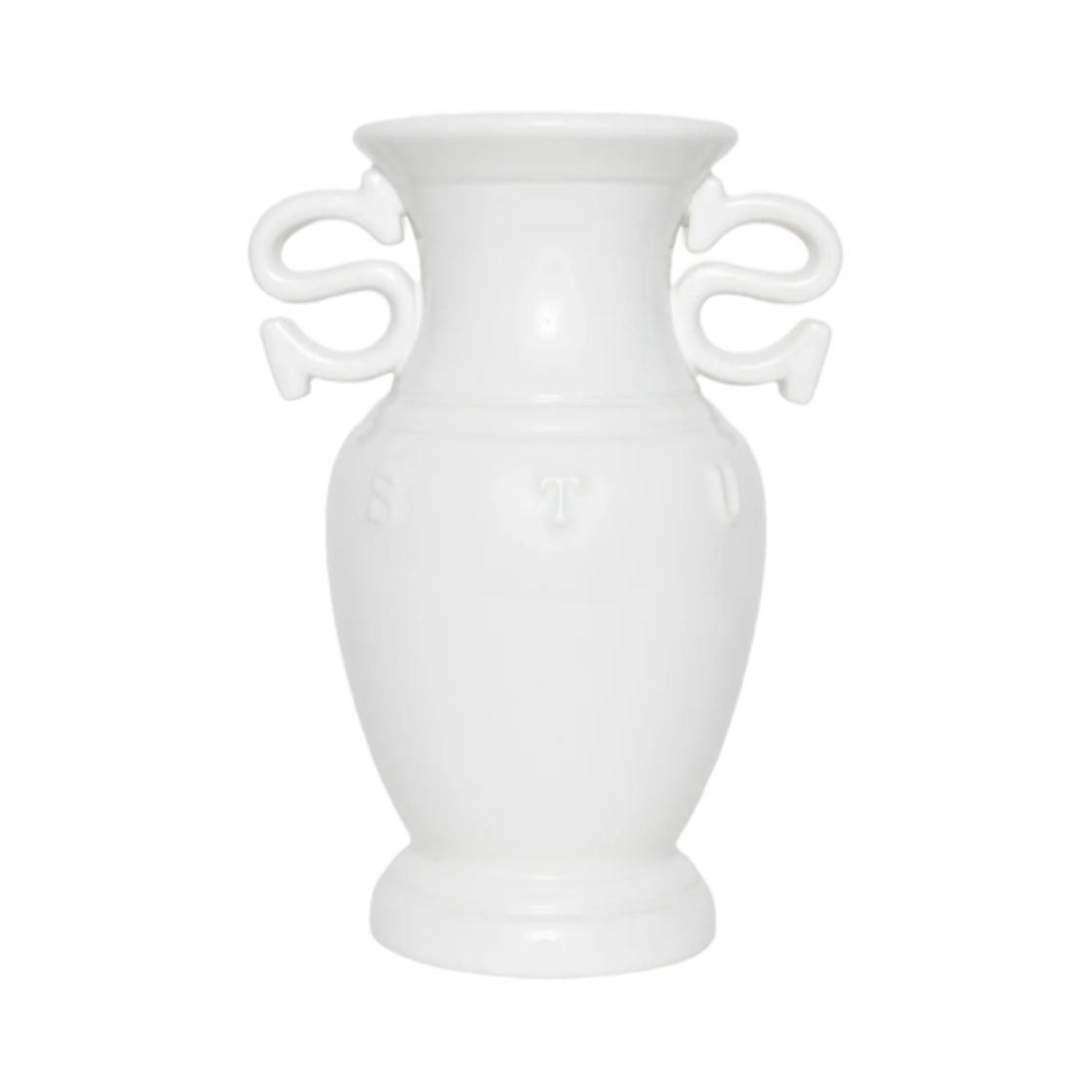 138930 Stussy S Handle Ceramic Vase White