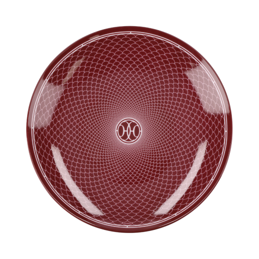 P041107P [S등급] Hermes Vintage H Deco Dessert Plate in Red and White