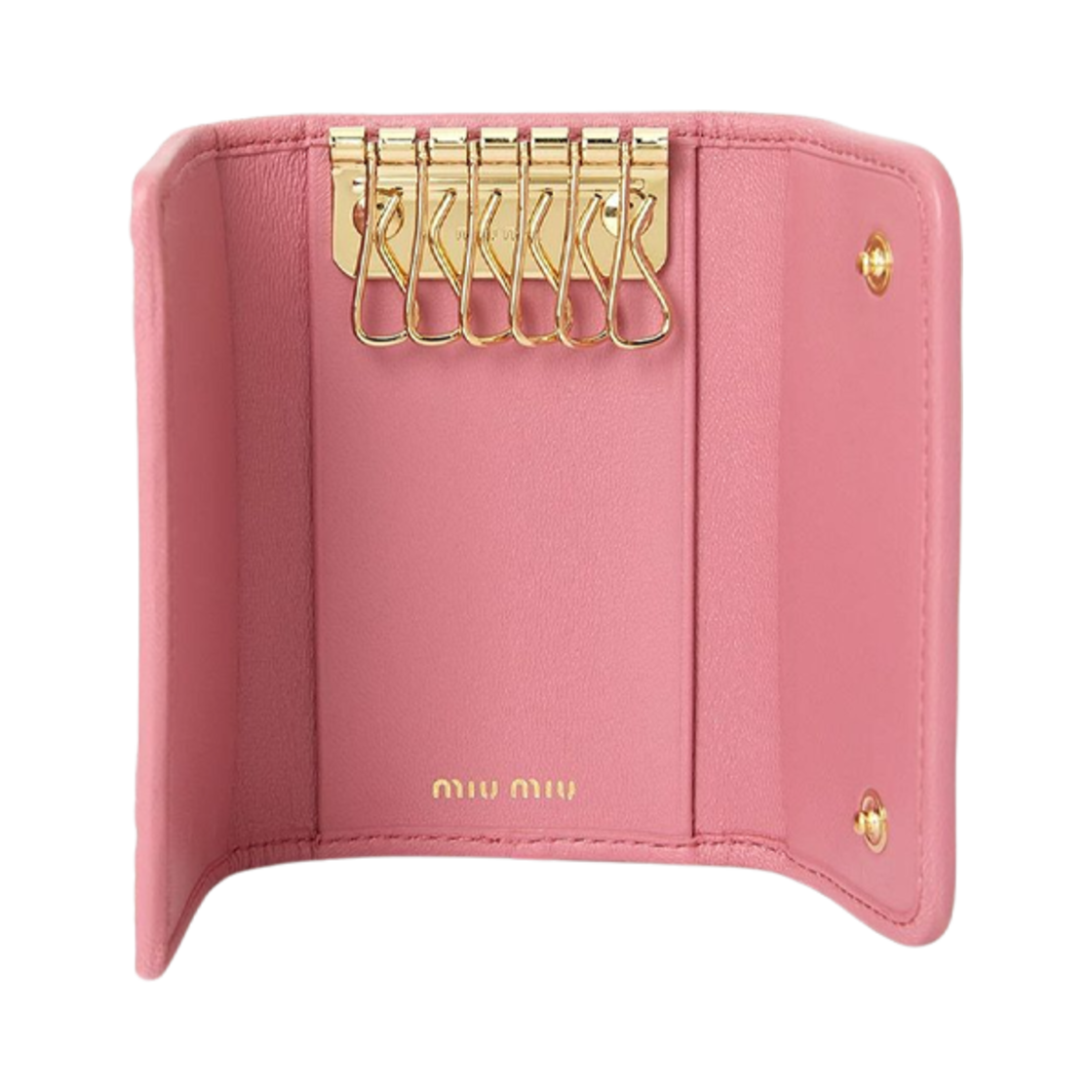 미우 미우 마테라쎄 나파 퀄팅 키 케이스 베고니아 핑크(Miu Miu Matelasse Nappa Quilting Key Case Begonia Pink) - 3