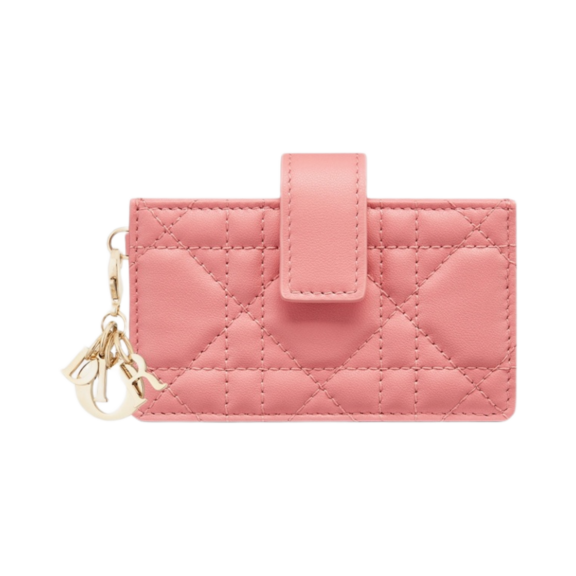 디올 레이디 5 거셋 카드 홀더 라이트 핑크 까나쥬 램스킨(Dior Lady 5 Gusset Card Holder Light Pink Cannage Lambskin) - 1