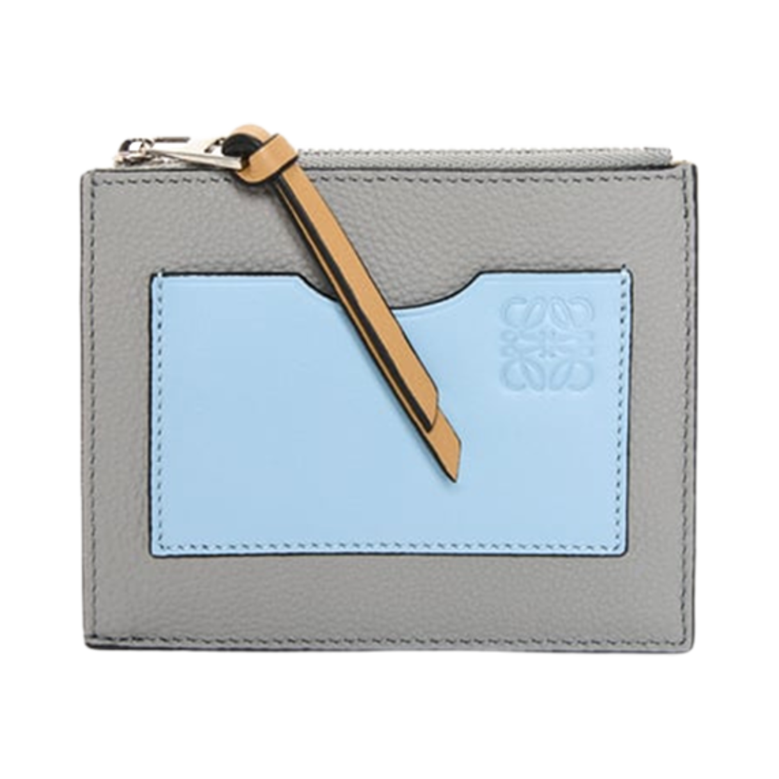 로에베 소프트 그레인드 카프스킨 라지 코인 카드 홀더 펄 그레이 더스티 블루(Loewe Large Coin Card Holder in Soft Grained Calfskin Pearl Grey Dusty Blue) - 1