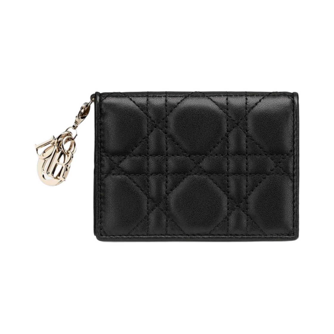 디올 레이디 플랩 카드 홀더 까나쥬 램스킨 블랙(Dior Lady Flap Card Holder Cannage Lambskin Black)