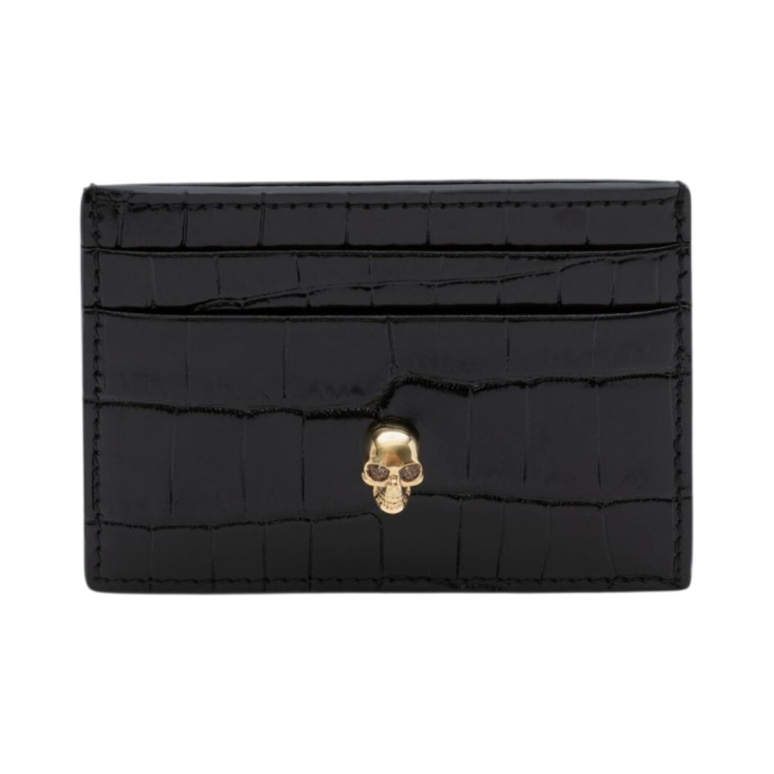6320361JMFG1050 Alexander McQueen Skull Card Holder Black