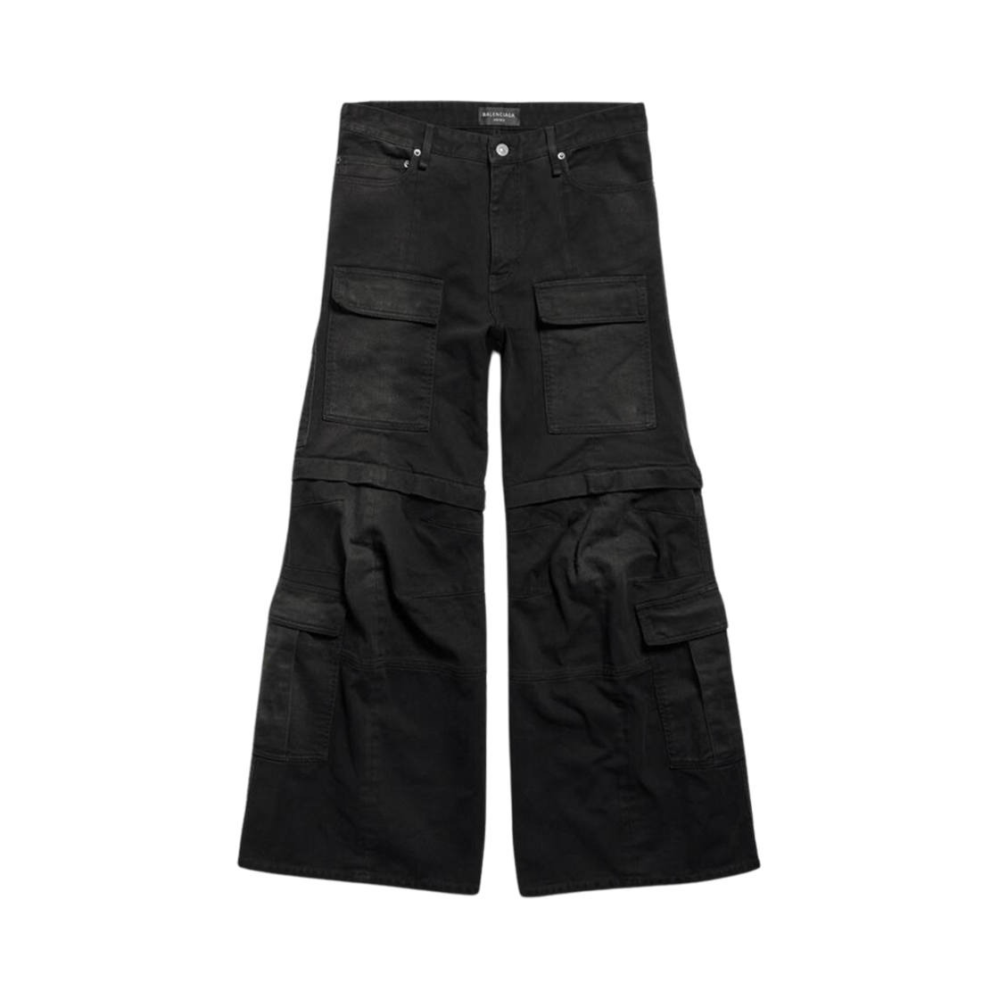 발렌시아가 플레어드 카고 팬츠 블랙