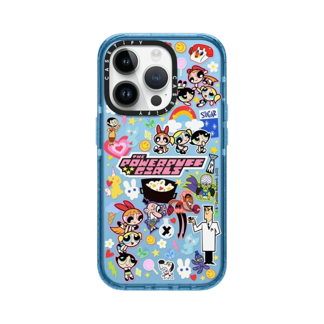케이스티파이 x 파워퍼프걸 아이폰 스티커매니아 임팩트 케이스 반투명 시에라 블루(Casetify x The Powerpuff Girls iPhone Stickermania Impact Case Sheer Sierra Blue) - 1