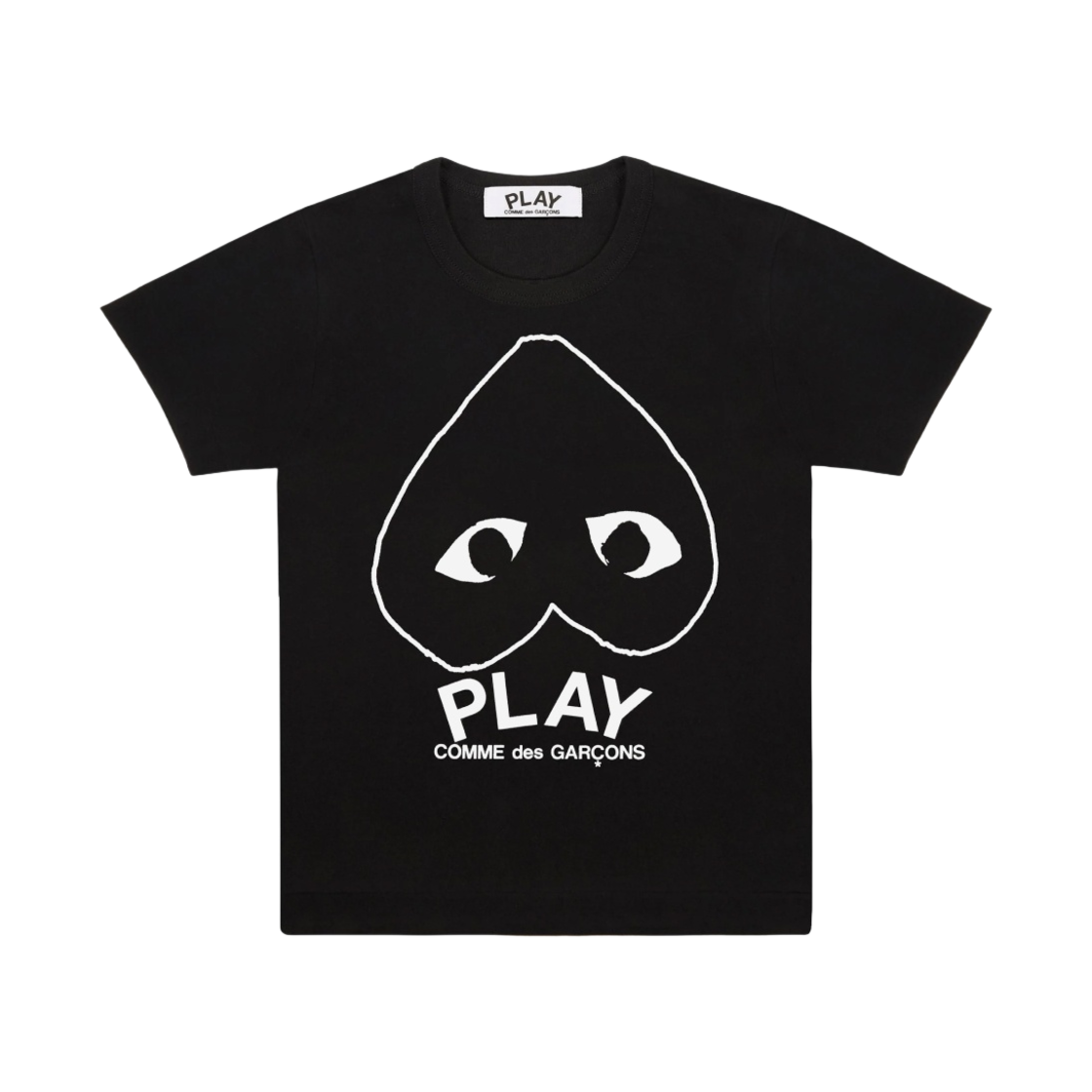 (W) 플레이 꼼데가르송 인버티드 하트 로고 티셔츠 블랙((W) Play Comme Des Garcons Inverted Heart Logo T-Shirt Black)