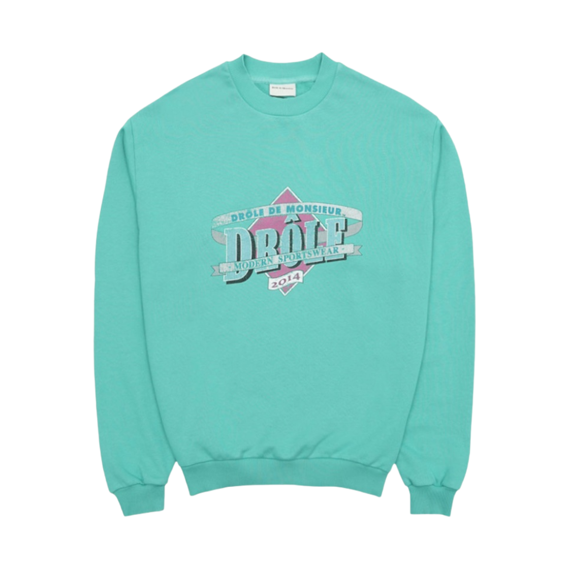SW112-CO001-BET Drole de Monsieur Apres Sport Le Sweatshirt Blue Turquoise