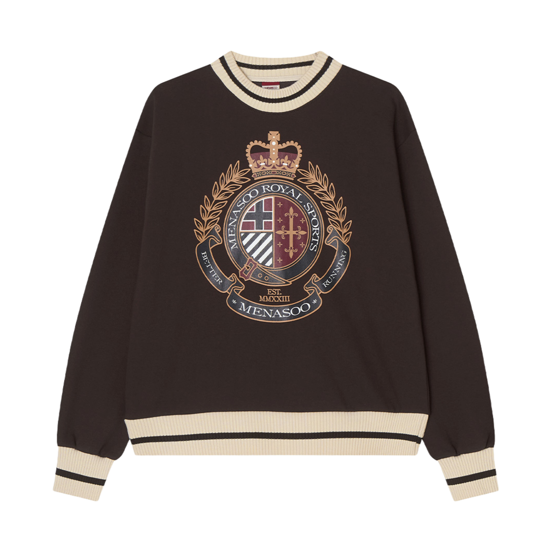 미나수 헤리티지 헤비 스웨트셔츠 브라운(Menasoo Heritage Heavy Sweatshirt Brown) - 1