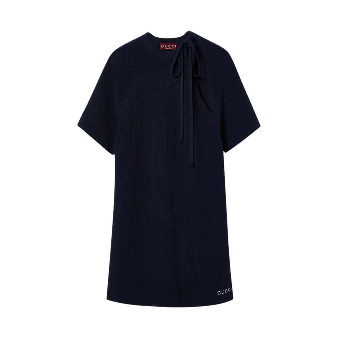 (W) 구찌 청키 립 코튼 드레스 다크 블루((W) Gucci Chunky Rib Cotton Dress Dark Blue) - 1