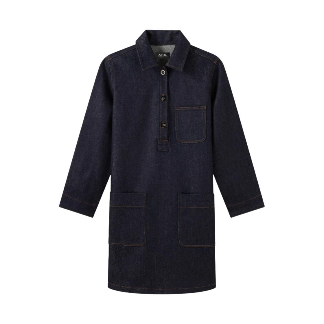 COZZI-F05822-IAI (W) A.P.C. Aurelia Dress Indigo