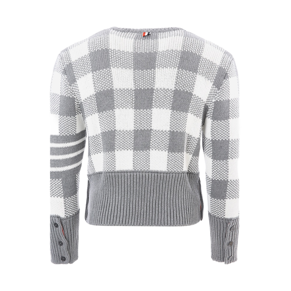 톰브라운 사선 깅엄 체크 자카드 풀오버 라이트 그레이(Thom Browne 4-Bar Gingham Check Jacquard Pullover Light Grey) - 2