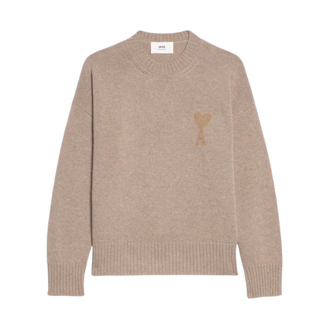아미 스몰 하트 로고 니들 펀치 스웨터 베이지(AMI de Coeur Needle Punch Sweater Beige) - 1
