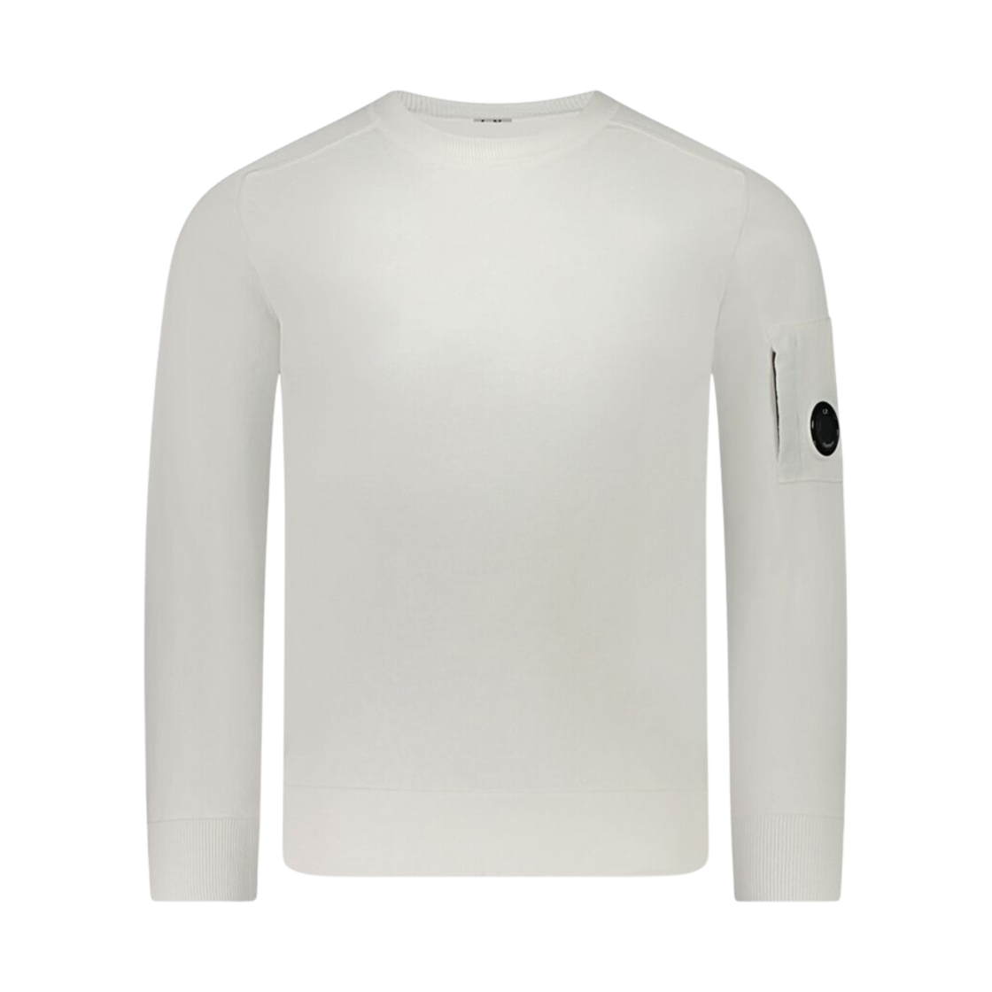 17CMKN051A005528A103 C.P. Company Lens Merino Wool Crewneck Knit White - 24FW