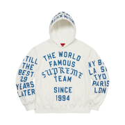 Supreme Team Flocked Hooded Sweatshirt White - 23SS