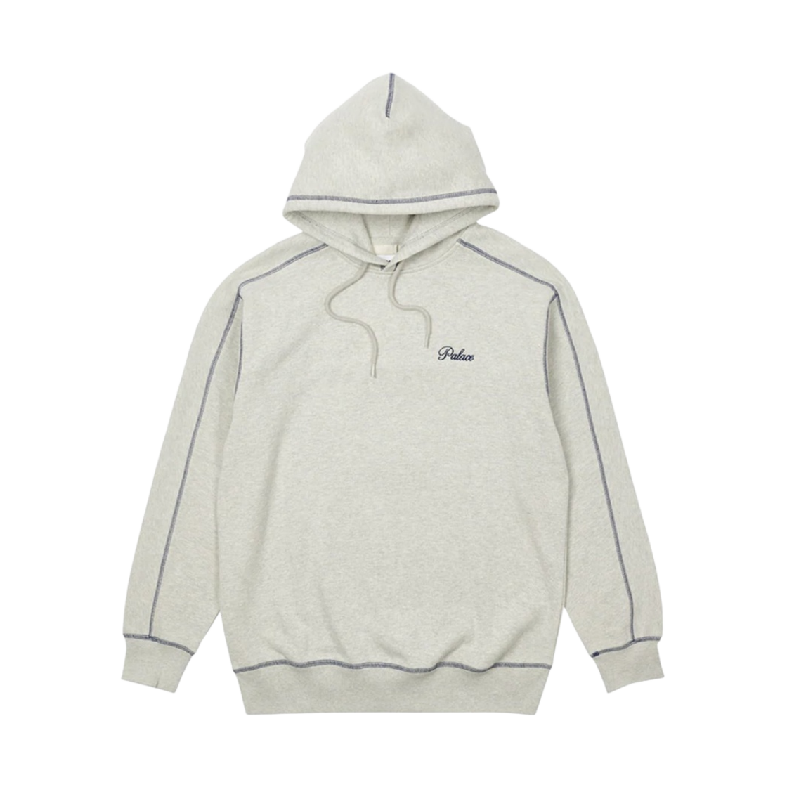 - Palace Chain Stitch Hood Grey Marl - 22SS