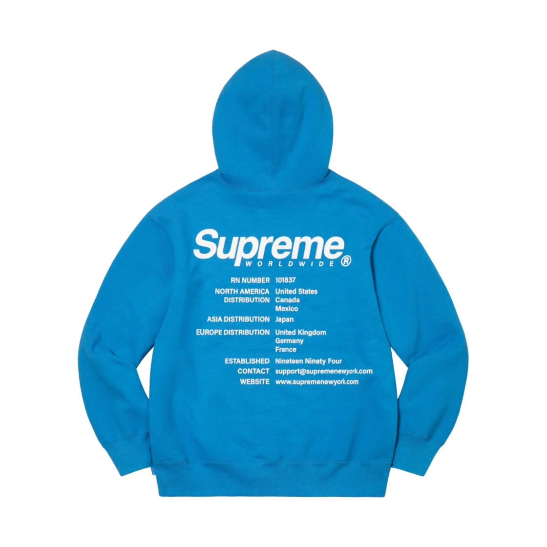 슈프림 월드와이드 후드 스웨트셔츠 블루 - 23SS(Supreme Worldwide Hooded Sweatshirt Blue - 23SS) - 2