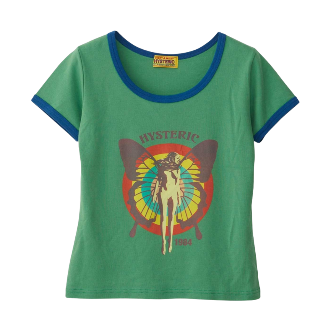 (W) 히스테릭 글래머 히스테릭 버터플라이 티셔츠 그린((W) Hysteric Glamour Hysteric Butterfly T-Shirt Green) - 1